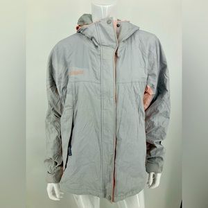 Columbia Core Vertex Winter Sports Coat Gray/Pink XL Hooded Zippers Snapes